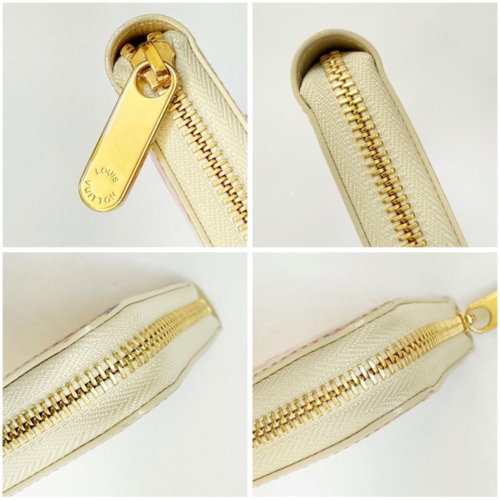 LOUIS VUITTON x STEPHEN SPROUSE CREAM PINK VERNIS LEOPARD ZIPPY LONG WALLET - Picture 7 of 14